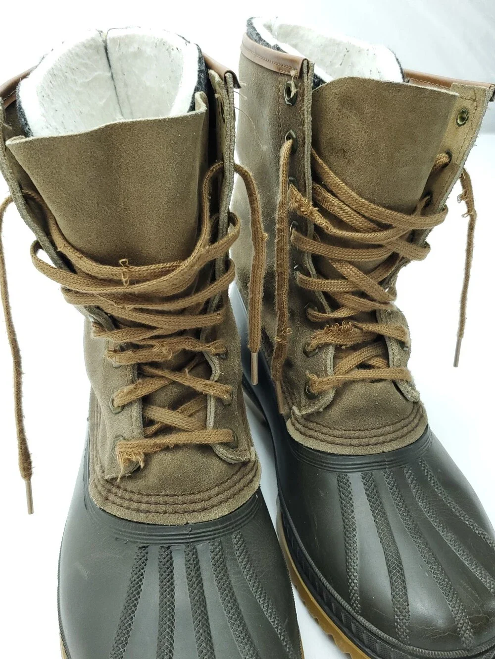 Vintage Sorel Kaufman Ice Pac Waterproof Suede Duck Winter Snow Boots Size 10